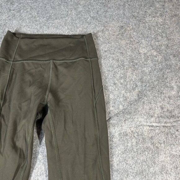 Lululemon Leggings Womens 4 In Movement Tight High Rise Olive Green Athleisure - Picture 2 of 9